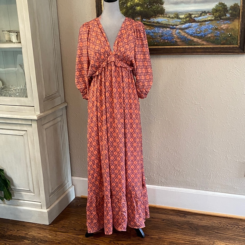 Vanilla Bay Pink and Orange Maxi Dress